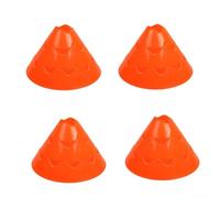 Set di 4 coni da calcio in PE, 25 x 15 cm, design forato (arancione-rosso)