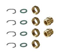 Set di 4 connettori con doppio nipplo a tenuta piatta [DN12, DN16, DN20, DN25], per tubo corrugato in acciaio inox, tubo solare, montaggio (DN25-1 1/2")