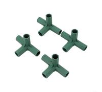 Set di 4 connettori per struttura a serra, adattatori per giunti in plastica, per giardino ed esterni, raccordi per tubi in metallo PVC, diametro interno 16-17 mm, verde scuro, mensole fai da te e
