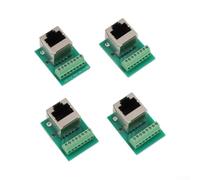 Set di 4 connettori RJ45 per Breakout Board Ethernet con morsetti a vite per cavo di rete Cat6 Cat7, in fibra ottica, PCB, 33 mm, verde (verticale)