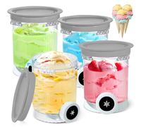Set di 4 contenitori per Ninja Swirl by Creami NC700 Series per macchine per il ghiaccio compatibili con Ninja Swirl, per Ninja NC701EU accessorio senza BPA e lavastoviglie (4 pezzi, grigio)