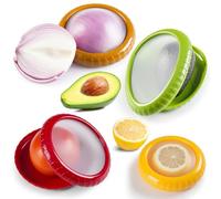 Set di 4 contenitori riutilizzabili per frutta e verdura in silicone - contenitori salvafreschezza per avocado, cipolla, limone, pomodoro - scatola per la conservazione degli alimenti da frigo