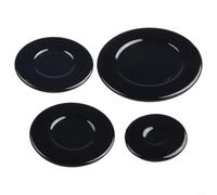Set di 4 coperchi per fornelli a gas da 55 mm, 75 mm, 100 mm, pezzi di ricambio in ferro e alluminio nero (Concave)