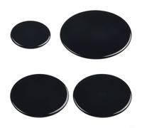 Set di 4 coperchi per fornelli a gas da 55 mm, 75 mm, 100 mm, pezzi di ricambio in ferro e alluminio nero (Flat)