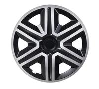 Set di 4 coperture decorative per ruote per auto nero argento da 16 pollici