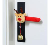 Set di 4 coperture natalizie per maniglie della porta con campane sospese, progettate per aggiungere un tocco festivo e prevenire l'usura delle maniglie delle porte durante le festività natalizie (G)