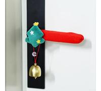 Set di 4 coperture natalizie per maniglie della porta con campane sospese, progettate per aggiungere un tocco festivo e prevenire l'usura delle maniglie delle porte durante le festività natalizie (H)