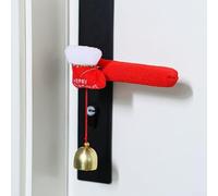 Set di 4 coperture natalizie per maniglie delle porte con campane appese per migliorare l'atmosfera delle vacanze e proteggere le maniglie delle porte dai danni (I)