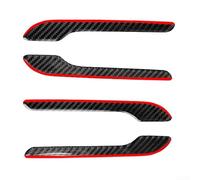 Set di 4 coperture per maniglie delle portiere Tesla, per il modello 3 e per il modello Y, 4 adesivi di protezione in fibra di carbonio ABS per un aspetto migliorato dell'auto (fibra di carbonio rossa