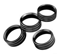 Set di 4 coperture per manopole per Jeep per Wrangler per JL 2018-2021, adatte per controlli AC e fari con design in alluminio anodizzato per il miglioramento del cruscotto (nero)