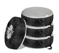 Set di 4 coperture per ruote di scorta per auto, SUV, rimorchio, resistenti alle intemperie, con tessuto Oxford resistente e chiusura a coulisse senza cerniera (L)