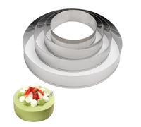 Set di 4 Coppapasta Set Anelli Torte Acciaio Inossidabile Stampi per Biscotti Taglia Torta 7.5/9.5/12/15cm, Emporte Piece Rond Coppapasta Tondi Taglia Torta Dolci Formine Anello Mousse Chiffon Cake