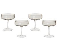 Set di 4 coppe da champagne grigi soffiati a mano da 17 cl Quartz