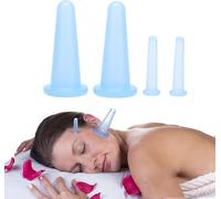 Set di 4 coppettazioni per viso e corpo - ciotole per massaggio sottovuoto per collo, occhi e pelle - soluzione efficace per il trattamento della fascia, drenaggio linfatico e sollievo dal dolore