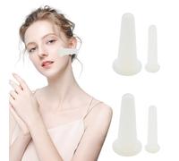 Set di 4 coppette in silicone per il viso, coppettazione facciale, set terapeutico per il viso, strumenti anticellulite (bianco)