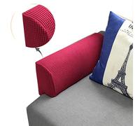 Set di 4 copri braccioli, elasticizzati, in morbido poliestere, antiscivolo, per poltrona, divano, divano, divano (rosso vino)