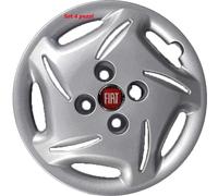 SET DI 4 COPRICERCHI 13" SEICENTO - 600 COPPE BORCHIE RUOTA con LOGO ROSSO