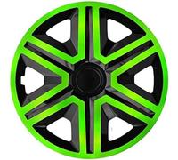 Set di 4 copricerchi Action nero/verde 15 pollici