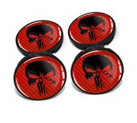 Set Di 4 Coprimozzi 60Mm Universali Coprimozzi Per Auto DM006 Skull Carbon