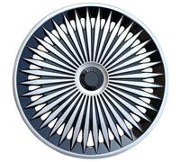 Set di 4 coprimozzi copricerchioni universali da 16 pollici, accessori esterni di ricambio for auto(Silver Black)