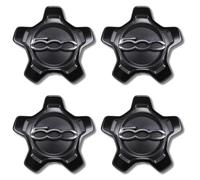 Set Di 4 Coprimozzi In Lega Per Fiat 500X Tappi Neri 16 Pollici 15-22