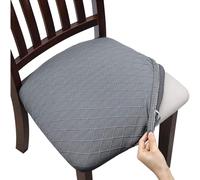 Set di 4 coprisedie elasticizzati in jacquard goffrato per sala da pranzo, ufficio, hotel, matrimonio