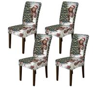 Set di 4 coprisedie natalizie divertenti con Babbo Natale Sasquatch