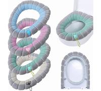 Set di 4 copriwater con maniglia, morbido cuscino copriwater per bagno, spesso, elastico, lavabile, taglia universale