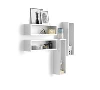 Set di 4 Cubi da parete, Iacopo, Bianco Lucido