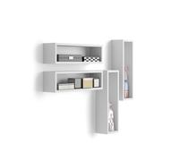 Set di 4 Cubi da parete, Iacopo, Bianco Opaco