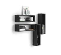 Set di 4 Cubi da parete Iacopo, Nero Frassino