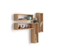 Set di 4 Cubi da parete, Iacopo, Rovere Rustico