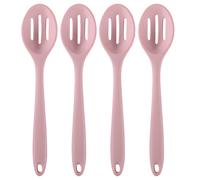 Set di 4 cucchiai forati in silicone, antiaderenti, resistenti al calore, ideali per cuocere, servire e mescolare.