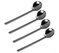 Set di 4 cucchiai in acciaio inox 304 con facciata lucida, resistenti al calore e a prova di scottature per una manipolazione più sicura di cibi caldi e attività di cottura