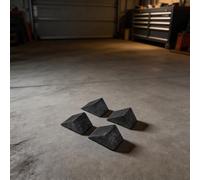 Set di 4 cunei in gomma antiscivolo, resistenti, design compatto, antiscivolo, per auto, camion, 12 x 7 x 6 cm, per manutenzione e parcheggio, confezione da 4