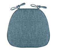 Set di 4 cuscini antiscivolo per sedie da pranzo con legacci, lavabili in lavatrice, cuscini per sedie da cucina, per sala da pranzo, morbidi, grigio e blu, 41 x 43 cm