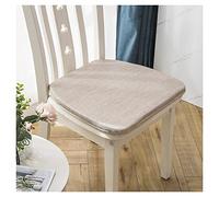 Set di 4 Cuscini Beige per sedie da Sala da Pranzo, Cucina e Ufficio - Cuscini Antiscivolo a Forma di U con Lacci per sedie da Giardino e da Sala da Pranzo