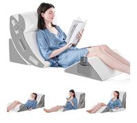 Set di 4 cuscini ortopedici a cuneo per dormire, post chirurgia, cuscino in schiuma per corpo, schiena e gambe, sollievo dal dolore, triangolo regolabile con reflusso acido, colore bianco