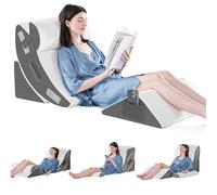 Set di 4 cuscini ortopedici per dormire, post-chirurgia, in schiuma per corpo, schiena e gambe, per alleviare il dolore, triangolo regolabile con reflusso acido, colore grigio