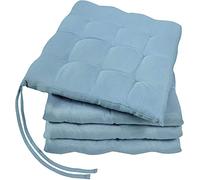 Set di 4 cuscini per sedia di GREEN MARK Textilien Basic per interni o esterni 40x40cm, imbottiti e morbidi, Blu chiaro