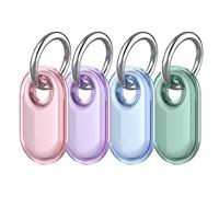 Set di 4 custodie Smart Tag 2 con anello portachiavi - Impermeabile, resistente alle cadute e ai graffi - Trova facilmente il tuo bagaglio, zaino, chiavi e altro ancora (4 colori)