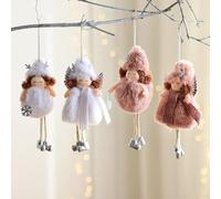 Set di 4 decorazioni natalizie a forma di angelo con corde per appendere l'albero e la decorazione della casa per le vacanze