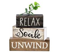 Set di 4 decorazioni per la casa in legno di bosso naturale con design caldo, cartello per la casa resistente all'umidità per piano di lavoro e atrio, regalo di inaugurazione della casa per gli amanti