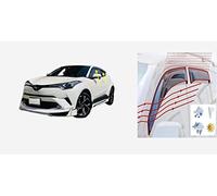 Set di 4 Deflettori D'aria STICK ON FIT Tipo Compatibile con Toyota CH-R 5 porte Crossover SUV 2016 2017 2018 2019 2020 2021 Vetro Acrilico Visiera Laterale Deflettori Finestra CHR