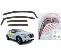 Set di 4 deflettori d'aria tipo IN-CHANNEL compatibili con Nissan Juke F16 2a generazione dal 2020 al 2025, deflettori laterali in acrilico per finestrini Nissan Juke