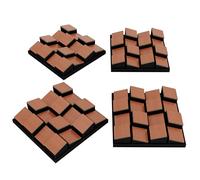 Set di 4 diffusori acustici | Pannelli acustici | Decorazioni murali fai-da-te | 23x23cm | Mosaico 3D da parete senza giunture | Diffusori decorativi in legno (HDF) [ZARINITY | Ciliegio]