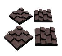 Set di 4 diffusori acustici | Pannelli acustici | Decorazioni murali fai-da-te | 23x23cm | Mosaico 3D da parete senza giunture | Diffusori decorativi in legno (HDF) [ZARINITY | Wengé]