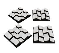 Set di 4 diffusori acustici | Pannelli acustici | Decorazioni murali fai-da-te | 23x23cm | Mosaico 3D da parete senza giunture | Diffusori decorativi in legno (HDF) [ZARINITY | Bianco]