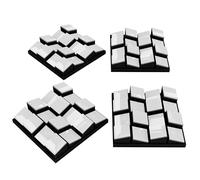 Set di 4 diffusori acustici | Pannelli acustici | Decorazioni murali fai-da-te | 23x23cm | Mosaico 3D da parete senza giunture | Diffusori decorativi in legno (HDF) [ZARINITY | Plastica bianca lucida]