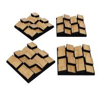 Set di 4 diffusori acustici | Pannelli acustici | Decorazioni murali fai-da-te | 23x23cm | Mosaico 3D da parete senza giunture | Diffusori decorativi in legno (HDF) [ZARINITY | Rovere]